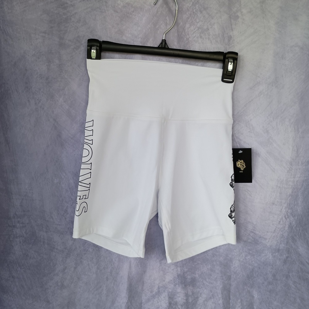 Darc Sport Wolves Hardcore Training Shorts White High Rise Biker Shorts
